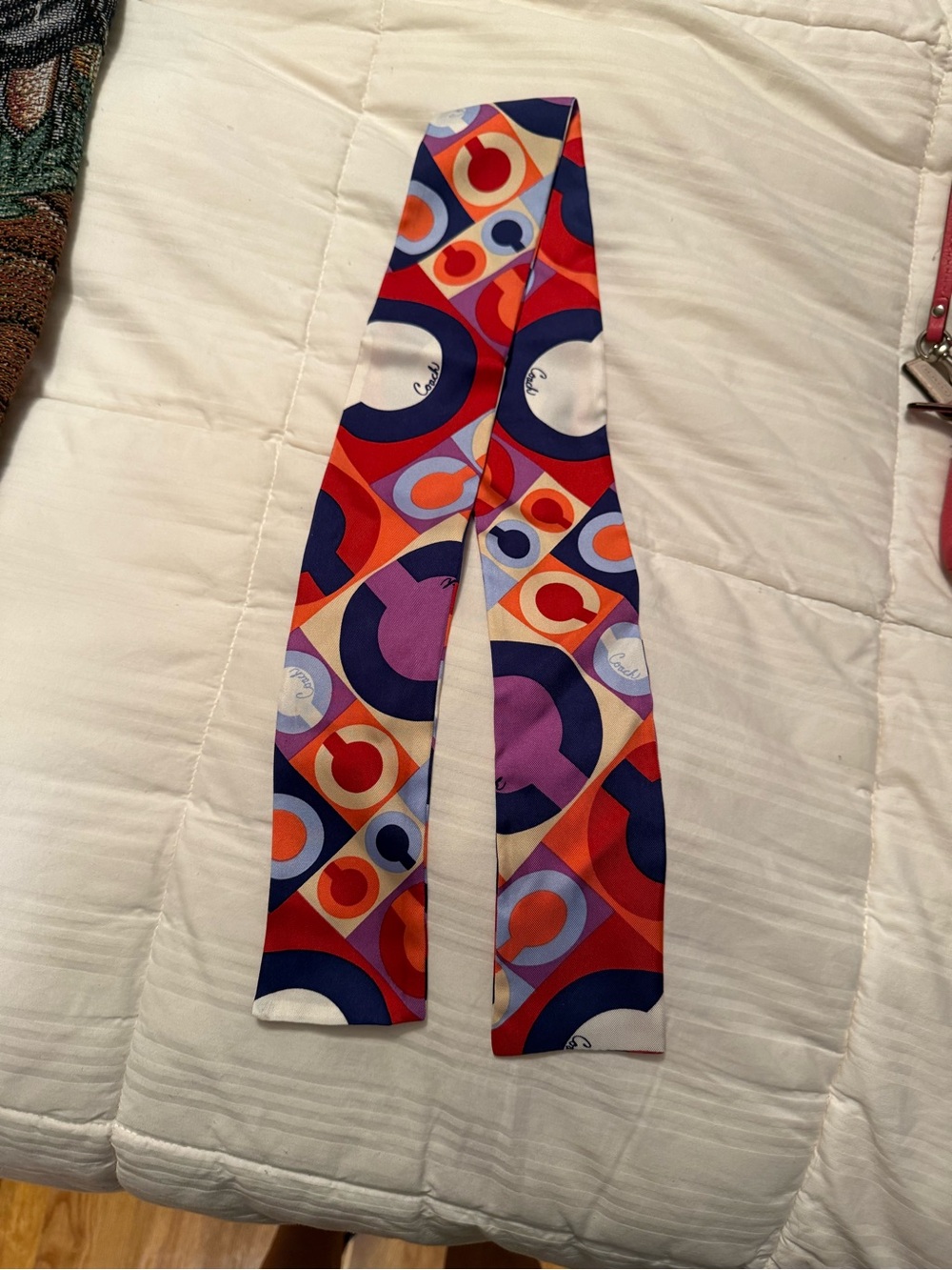 Coach Colorful Geometric Scarf - Purple, Red & Blue